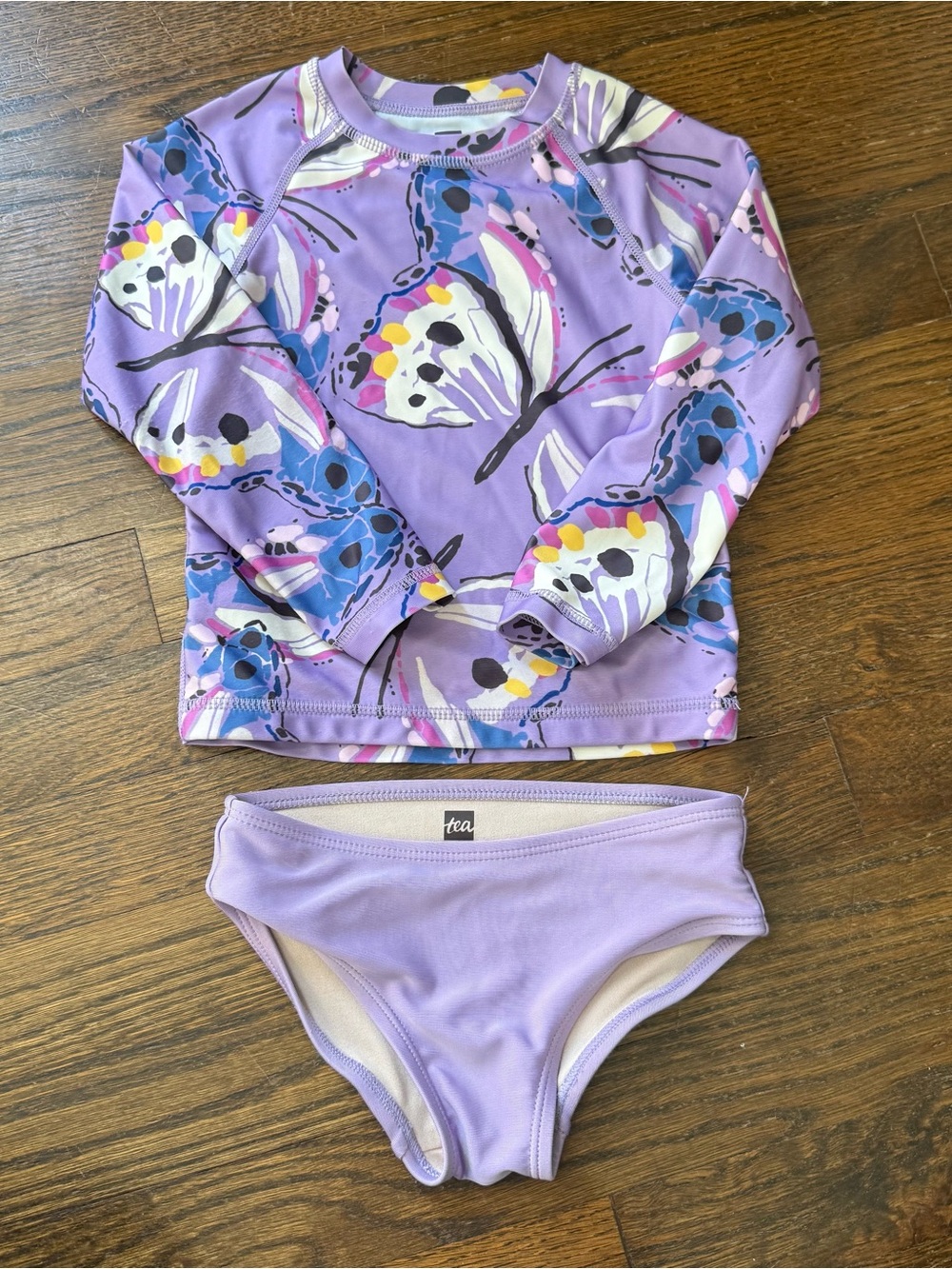 Tea Collection Lavender Butterfly Long-Sleeve Rashguard Set